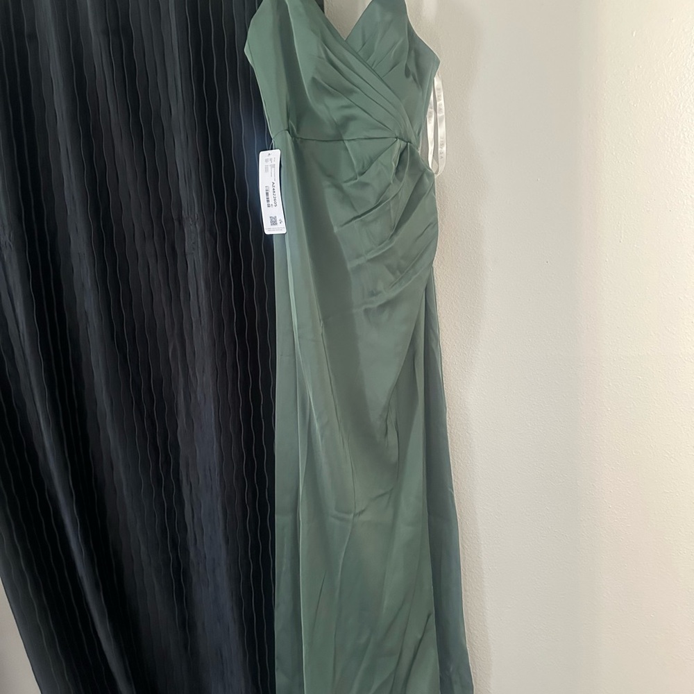 Azazie eucalyptus bridesmaid dress